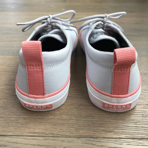 Sperry Crest Vibe SeaCycled Lace Up Casual Neutral Sneakers Grey Pink Sz 9 NWOT - Picture 4 of 12